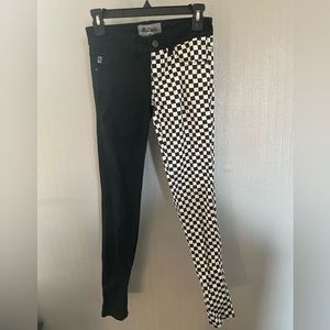 Hot Topic half checkers skinny jeans